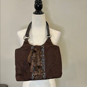 Vintage 90s Jessica Brown Lace-Up Women's Bag‎